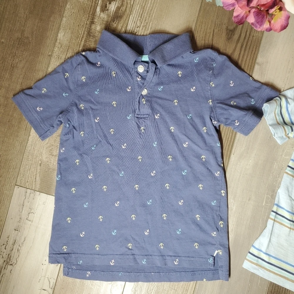 Carter's & Garanimals Boys Size 5 Casual Blue Short Sleeve Shirt Bundle EUC